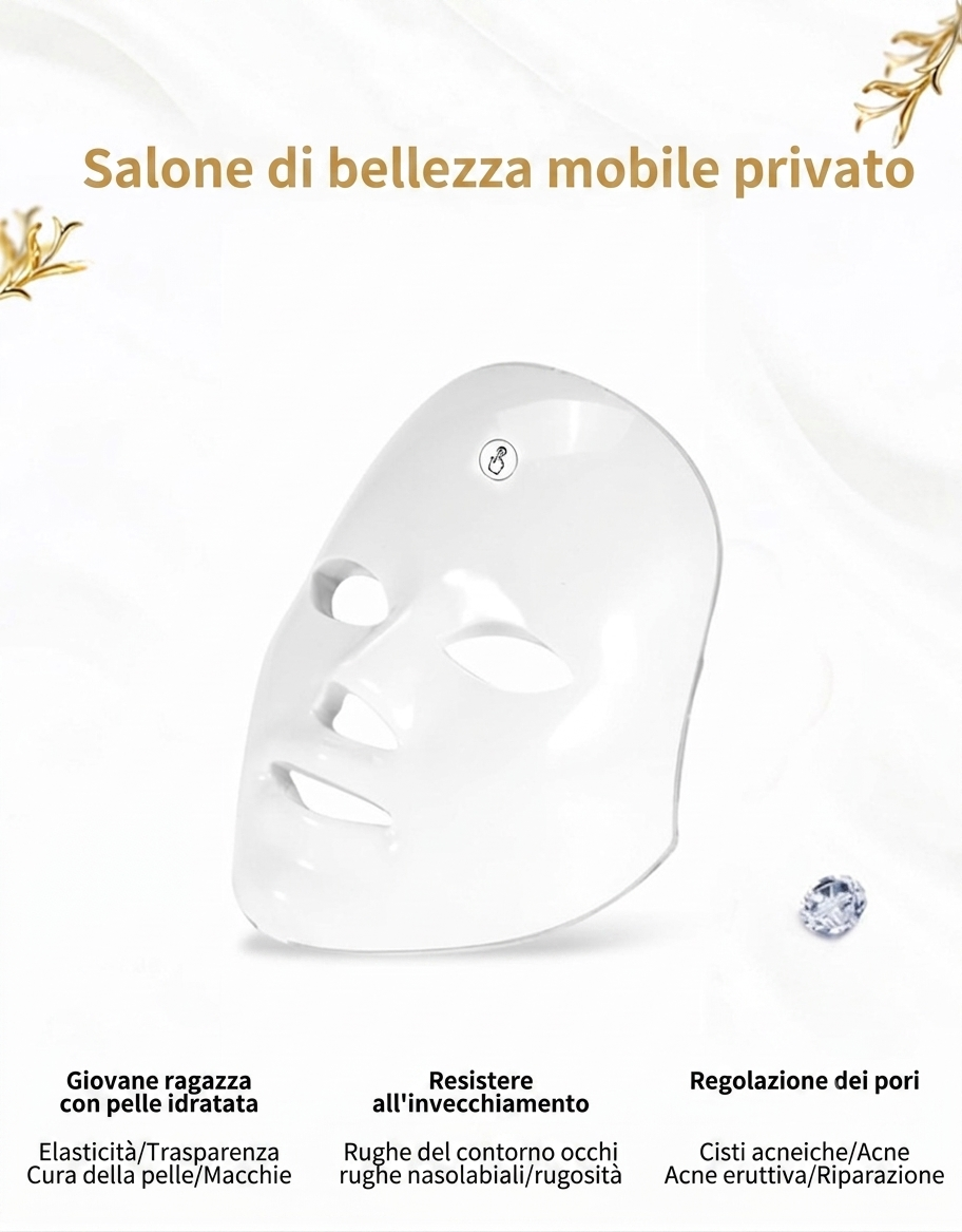Maschera LED Fototerapia Viso – Il Segreto di una Luminosità Naturale